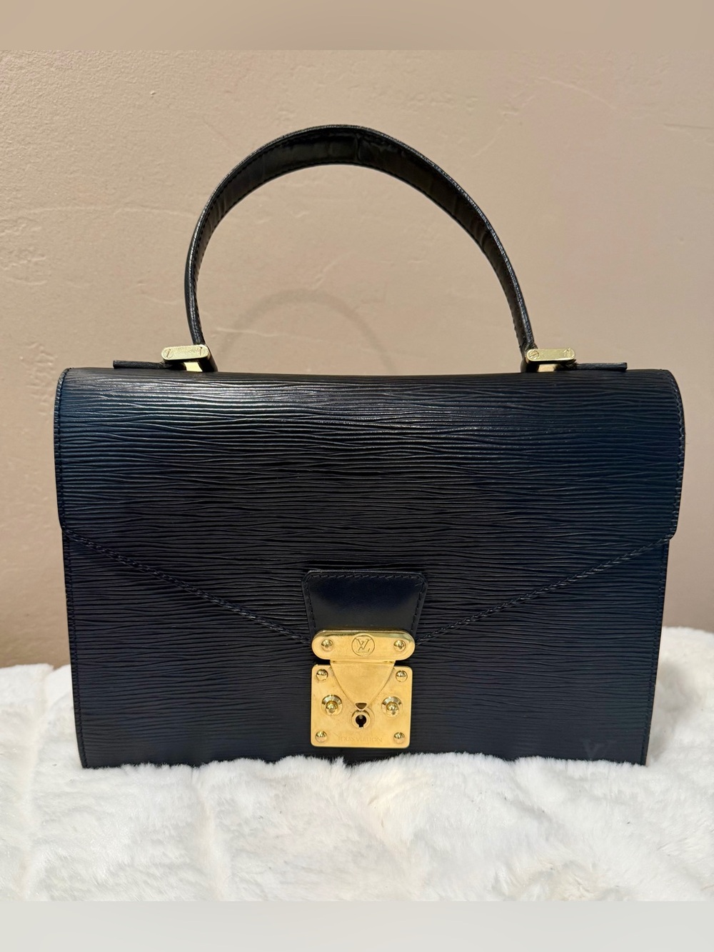 Louis Vuitton Black Epi Leather Top-Handle Clutch with Gold Hardware - Picture 10 of 14